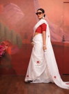 JK Designer White Organza Party Wear Sarees Wholesale Clothing Suppliers In India
